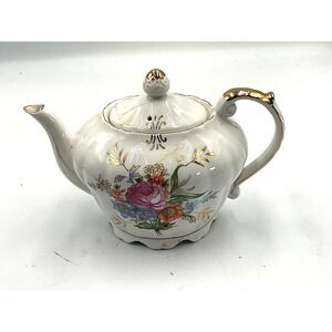 Vintage‎ Porcelain Teapot with Music Box - Floral Design